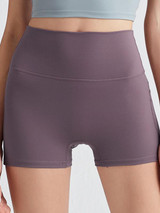 Wide Waistband Duirky-dry Solid Biker Shorts