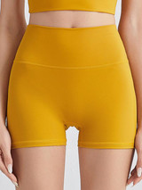 Wide Waistband Duirky-dry Solid Biker Shorts
