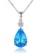Tanzanite Teardrop Pendant with Diamond