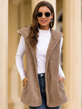 Faux Shearling Duster Hooded Vest
