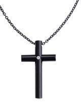Solitaire Diamond Cross Pendant