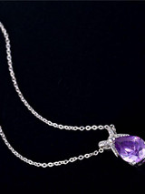 Amethyst Teardrop Pendant with Diamond