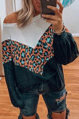 Patchwork Leopard Print Relaxed T-Shirt