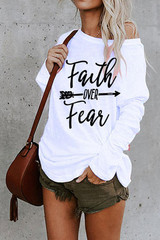 Letter Print Scoop Neck Casual T-Shirt