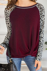 Leopard Print Urban Tie Front T-Shirt