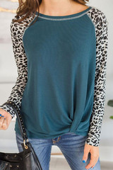 Leopard Print Urban Tie Front T-Shirt