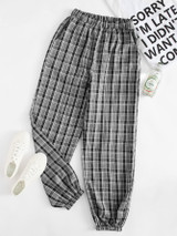 Plus Plaid Carrot Pants