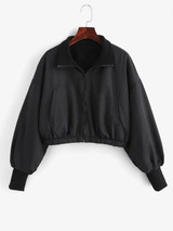 Zip Up Fleece Lined Bomber Jacket