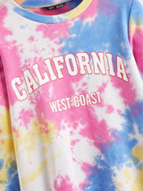 Letter Graphic Tie Dye Pullover