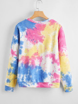 Letter Graphic Tie Dye Pullover