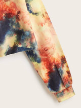 Retro Drop Shoulder Tie Dye Pullover