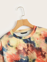 Retro Drop Shoulder Tie Dye Pullover