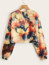 Retro Drop Shoulder Tie Dye Pullover