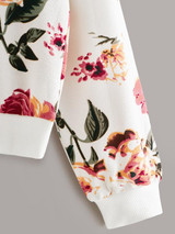 Drop Shoulder Floral Print Sweatshirt