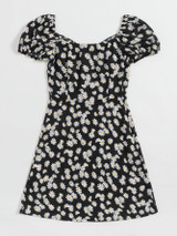 Plus Tie Front Daisy Floral Milkmaid Dress