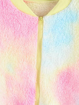 Tie Dye Plush Drop Shoulder Jacket