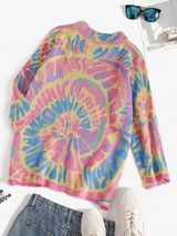 Splatter Tie Dye Print Drop Shoulder Sweater