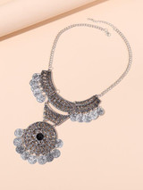 Round Tassel Charm Necklace