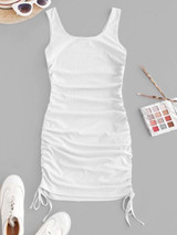 Ribbed Cinched Tank Dress