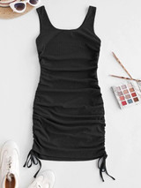 Ribbed Cinched Tank Dress