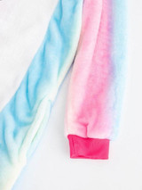 Plush Button Through Pocket Rainbow Unicorn Costume Pajama Onesie