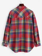 Plaid Button Up Pockets Shirt