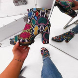 Women Peep Toe Ankle Boots Women's Waterproof Platform Boots