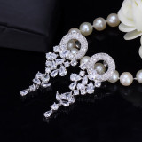Beautiful Long Dangle Drop Multicolored CZ Earrings for Women