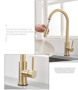Single-Handle Touch Kitchen Sink Faucet with Pull Down Sprayer Touch Inductive Sensitive Faucet Mixer