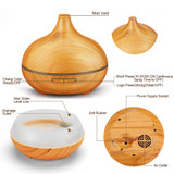 Aroma Essential Oil Diffuser 550ml Ultrasonic Cool Mist Air Humidifier with 4 Timer Setting