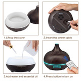 Aroma Essential Oil Diffuser 550ml Ultrasonic Cool Mist Air Humidifier with 4 Timer Setting