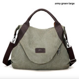 Casual Women's Canvas Leather Shoulder Handbag