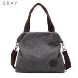 Casual Women's Canvas Leather Shoulder Handbag