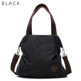 Casual Women's Canvas Leather Shoulder Handbag
