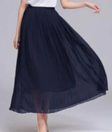 Pleated Chiffon Maxi Skirt, Modest Skirts