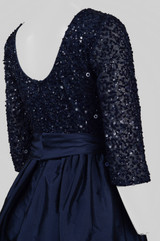 Adrianna Papell Boat Neck 3/4 Sleeve Sequined Modest Formal Dress Adrianna Papell Boat Neck 3/4 Sleeve Sequined Modest Formal Dress