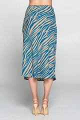Teal Animal Print Modest Midi Skirt, Modest Skirts
