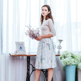 Women's Floral Modest Skirt, Midi Skirt