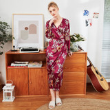 Womens Flower Print Nightgown Modest House Dress, Night Dress Womens Flower Print Nightgown Modest House Dress, Night Dress