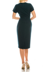 Maggy London Pine Green Modest Dress with Lace Trims, Modest Christmas Dress, Forest Green