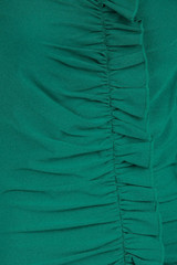 Maggy London Long Sleeve Jewel Neckline Ruched Sheath Modest Dress in Green, Modest Christmas Dress