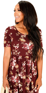 Modest Dresses: Miranda Floral Print Modest Maxi Dress with Sleeves