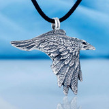 Flying Raven Pendant - Bronze or Silver