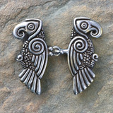 Huginn & Muninn Cloak Clasp - Silver or Bronze