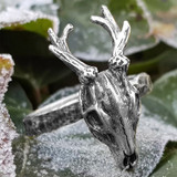 Deer Skull Ring - Sterling Silver