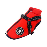 Large Pet Dog Jacket With Harness Winter Warm Dog Clothes for Labrador Waterproof Big Dog Coat Chihuahua French Bulldog Outfits