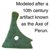 14K Gold Axe Head Pendant