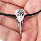 Helm of Awe Raven Skull - Sterling Silver