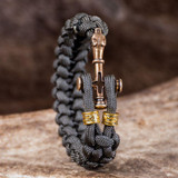 Viking Wolf Cross Bracelet - Bronze
