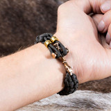 Viking Wolf Cross Bracelet - Bronze